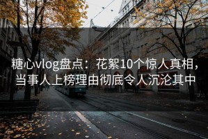 糖心vlog盘点：花絮10个惊人真相，当事人上榜理由彻底令人沉沦其中