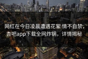 网红在今日凌晨遭遇花絮 情不自禁，杏吧app下载全网炸锅，详情揭秘