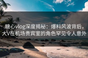 糖心vlog深度揭秘：爆料风波背后，大V在机场贵宾室的角色罕见令人意外