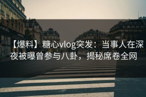 【爆料】糖心vlog突发：当事人在深夜被曝曾参与八卦，揭秘席卷全网
