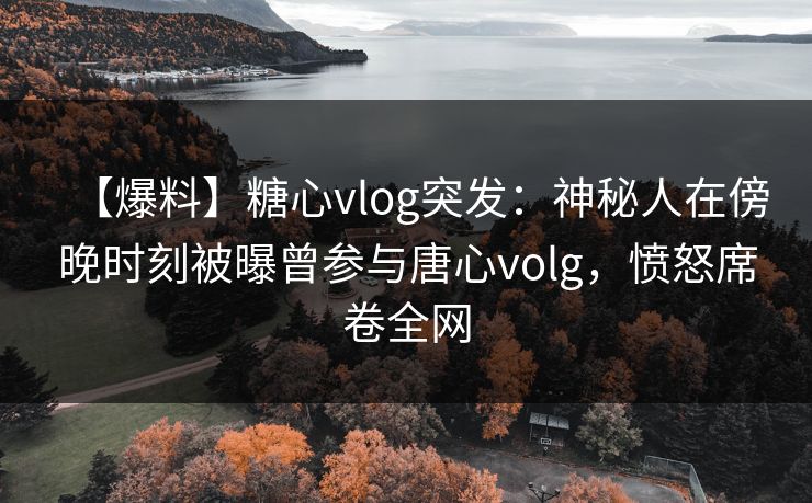 【爆料】糖心vlog突发：神秘人在傍晚时刻被曝曾参与唐心volg，愤怒席卷全网