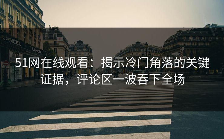 51网在线观看：揭示冷门角落的关键证据，评论区一波吞下全场